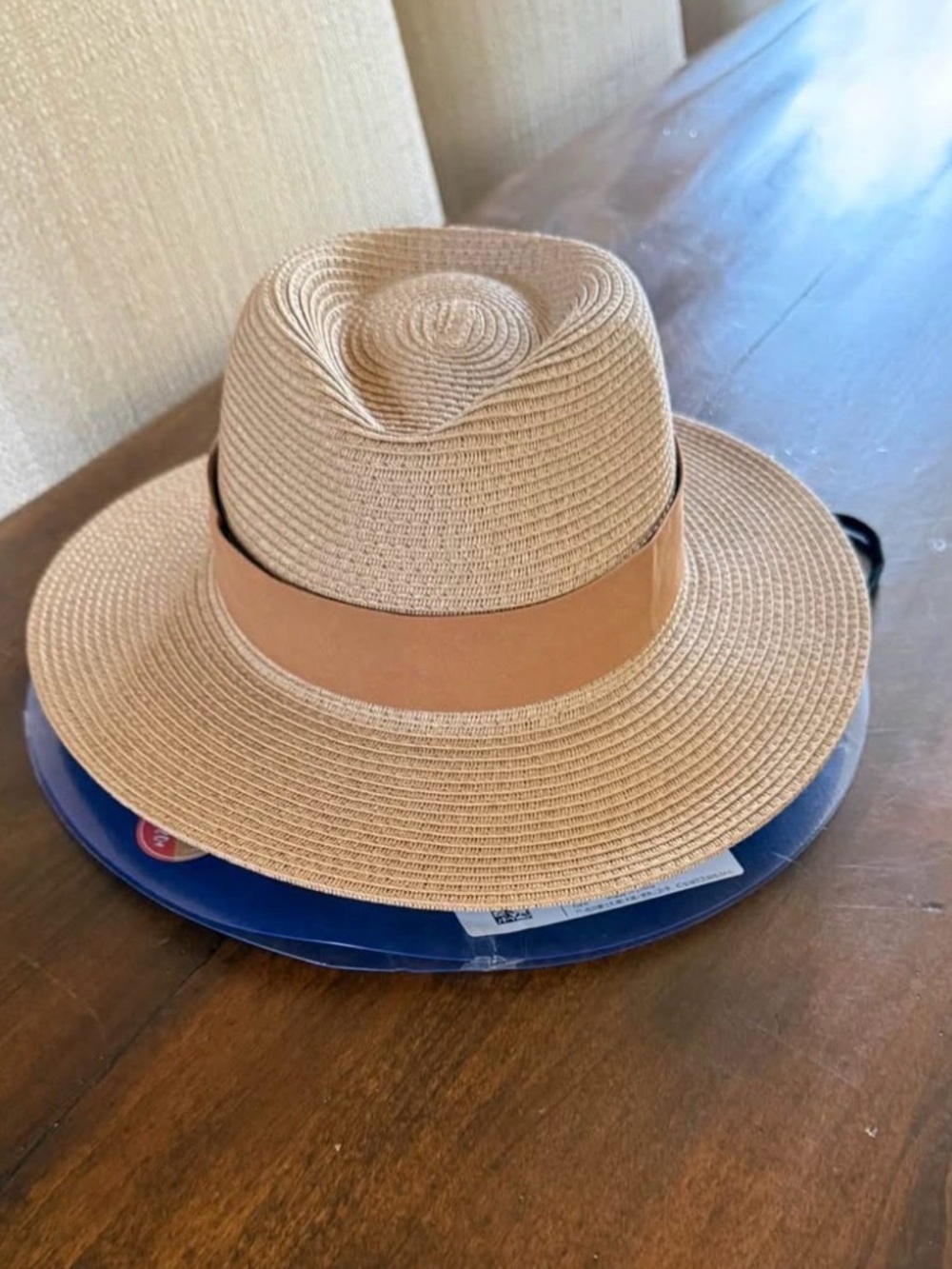 Furtalk Women’s Wide Brim Straw Sun Hat - Tan - Picture 4 of 6